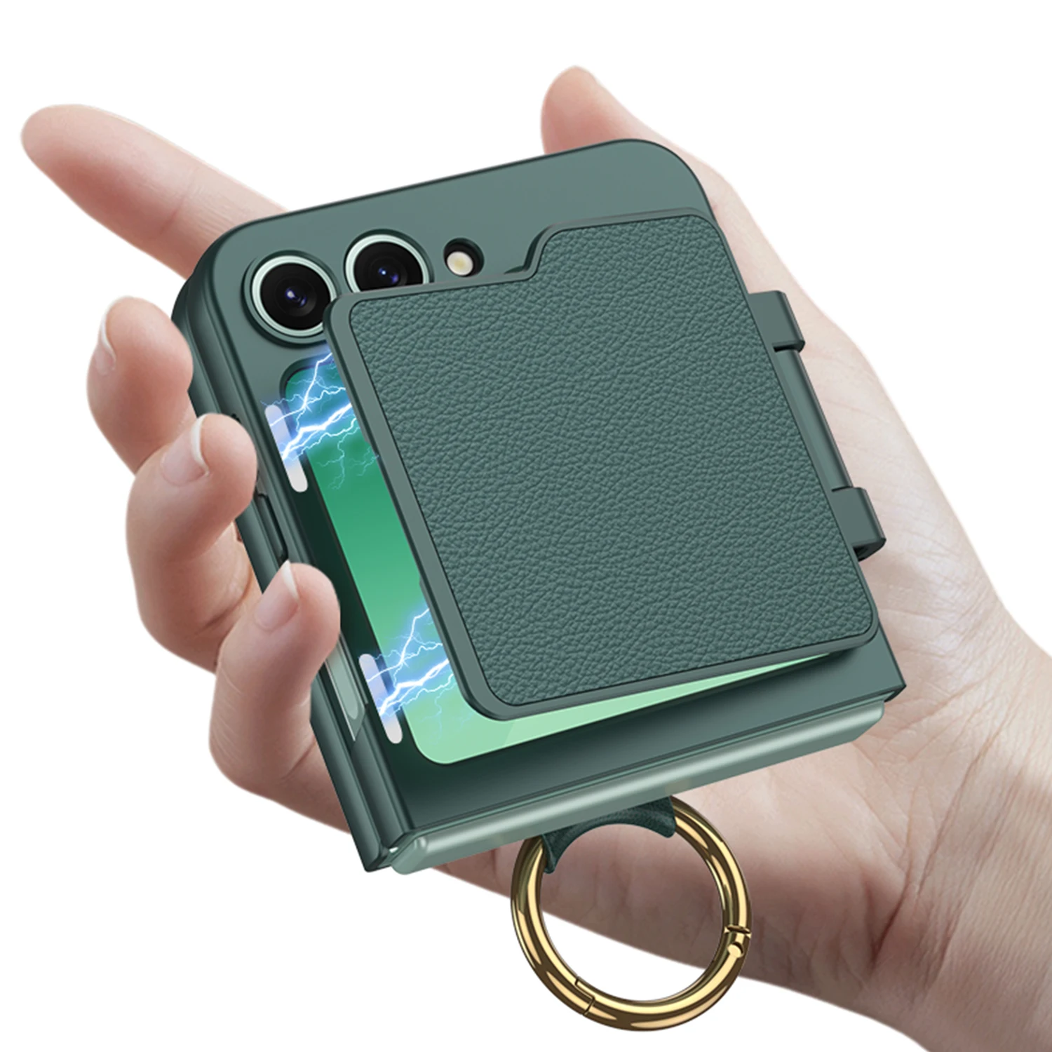 With Makeup Mirror Ring Holder Ultra Thine Hard PC Phone Cover For Samsung Galaxy Z Flip 6 Case