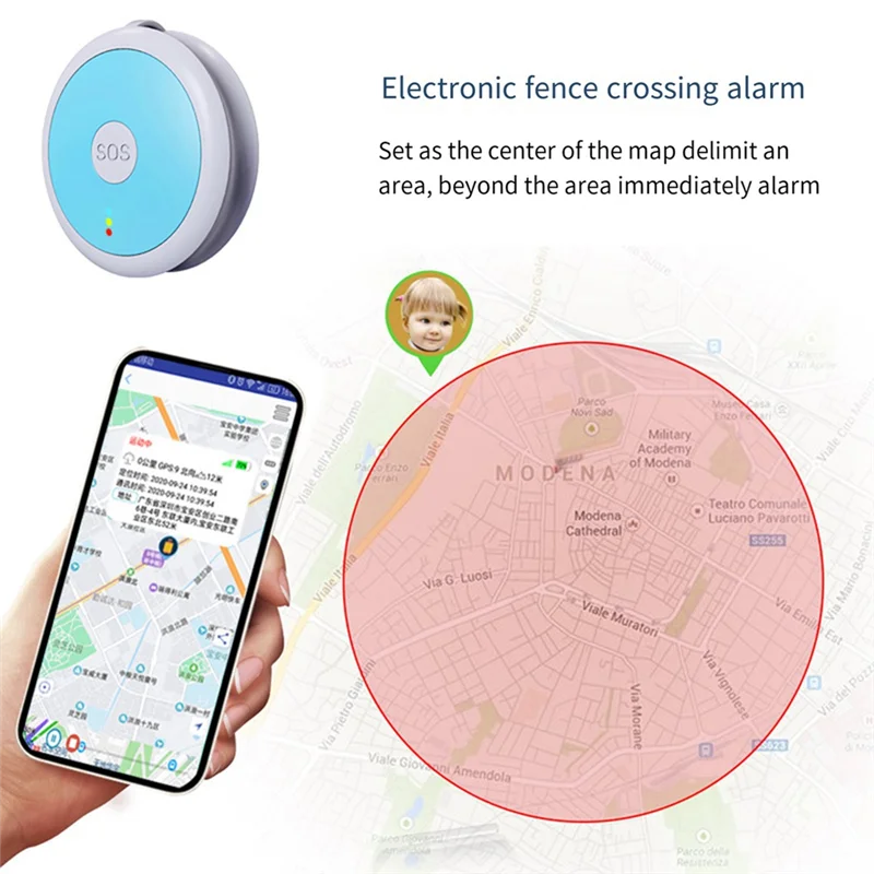 

-MEOF 4G GPS Locator Personal Emergency Response Alarm Blue ABS+PC With Talk Function For Elderly Children