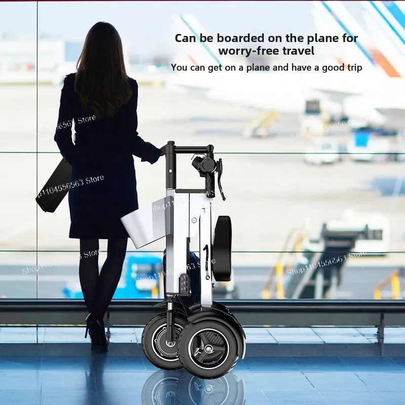Foldable Lightweight Electric Trike for Two Compact Airplane Friendly Portable Scooter