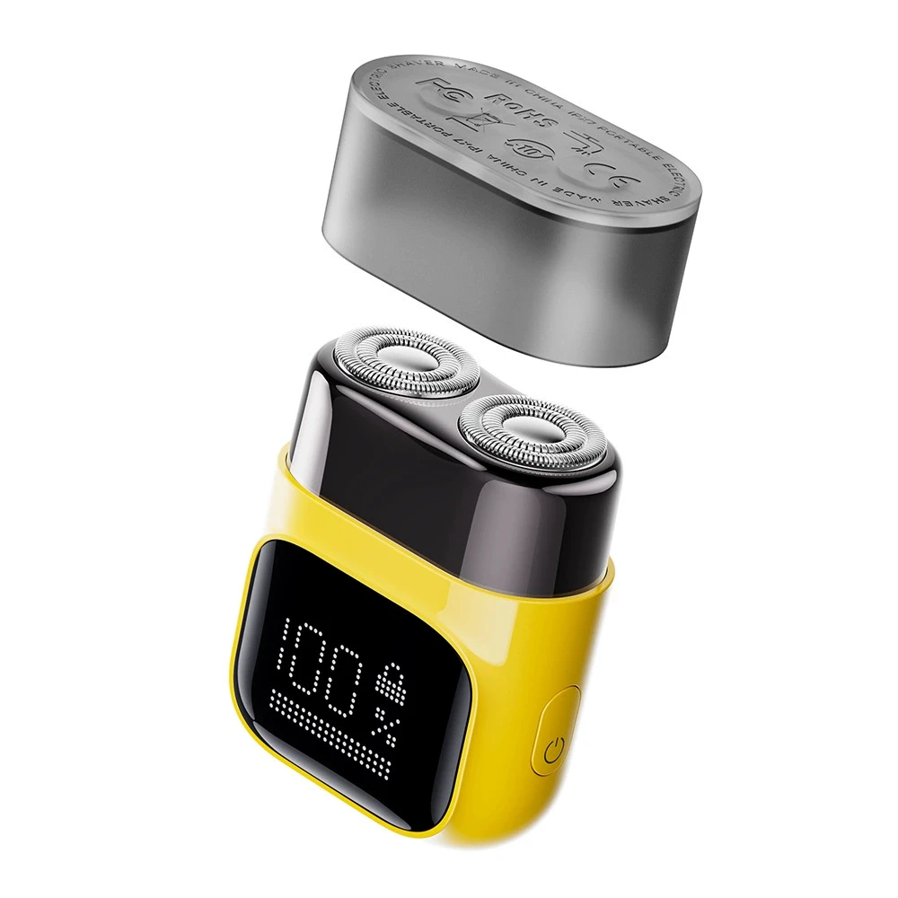 Alloy Electric Shaver Mini Portable Razor, Digital Display Waterproof, Smooth Shave Grooming Tool For Men