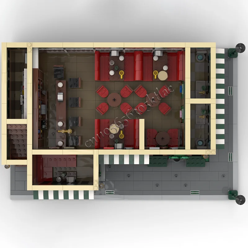 جديد 1588 قطعة MOC مدينة شارع المشاهد وحدات حانة اللبنات لتقوم بها بنفسك التعليمية الجمعية لعب ألعاب أطفال شعبية هدية الكريسماس #3