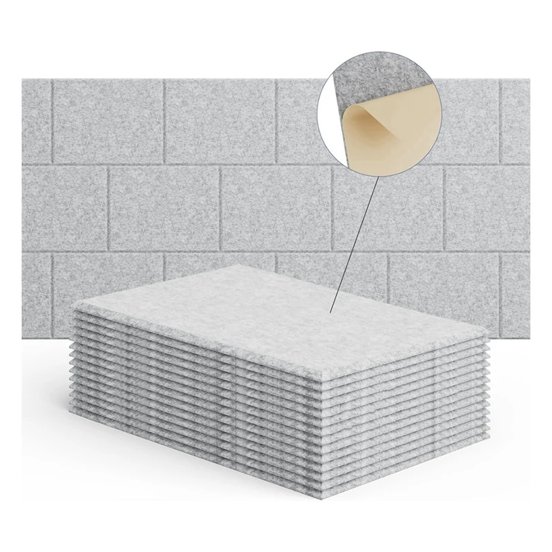 15 Pack 12X8x4 Inch Acoustic Wall Panels, Self-Adhesive Sound Absorbing Panel,For Recording Studios