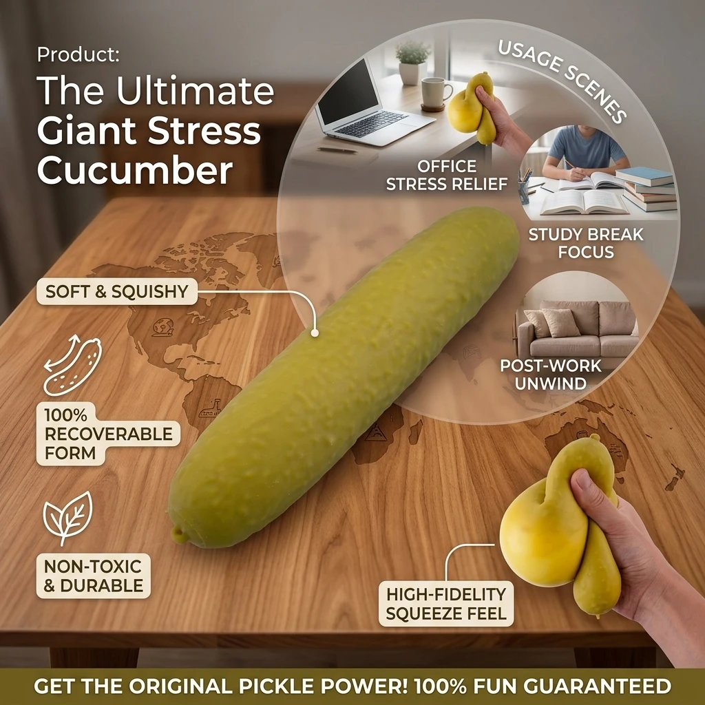 Artificial Pickled Cucumber Squishy Fidget Adult Slow Rebound Decompression Toy Carrots Bananas Soft Stress Relief Squeeze Toy