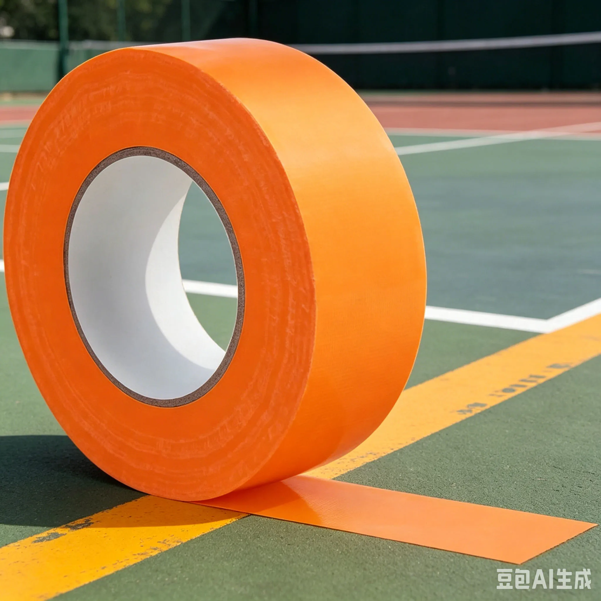 ピックルボールラインテープ屋外スポーツ用オレンジイエロー目を引く位置決め用フロアマーキングテープピックルボール仮設コート用