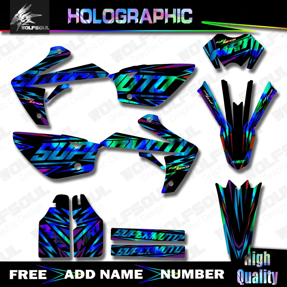 Motocross Holographic Background Decal Graphics Sticker Kits For Rieju MRT 50 2009 2010 2011 2012-2021 Mrt50 Number Name Custom