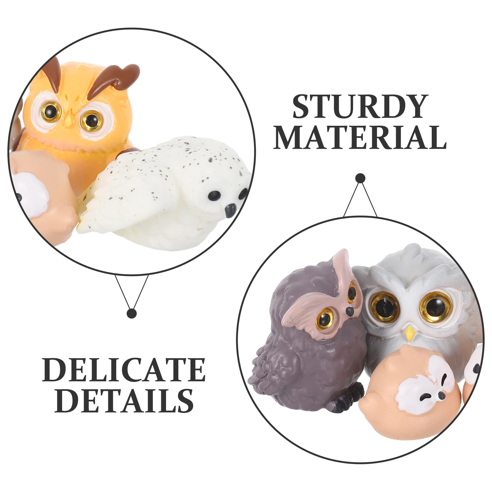 30 قطعة تماثيل راتينج البومة المصغرة ديكور الجنية حديقة مصغرة وعاء عصاري الحرفية تررم البومة الصغيرة الحلي