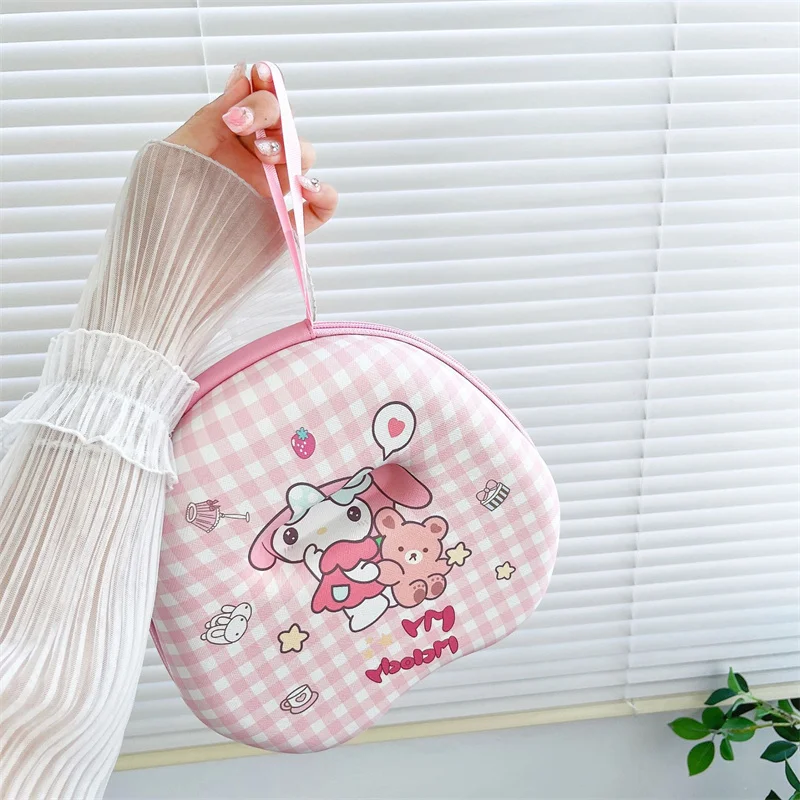 MINISO Cartoon Earphone Storage Bag for Airpods Max Cute Sanrio Portable Anti-Drop Bluetooth Headset Protection Box Case