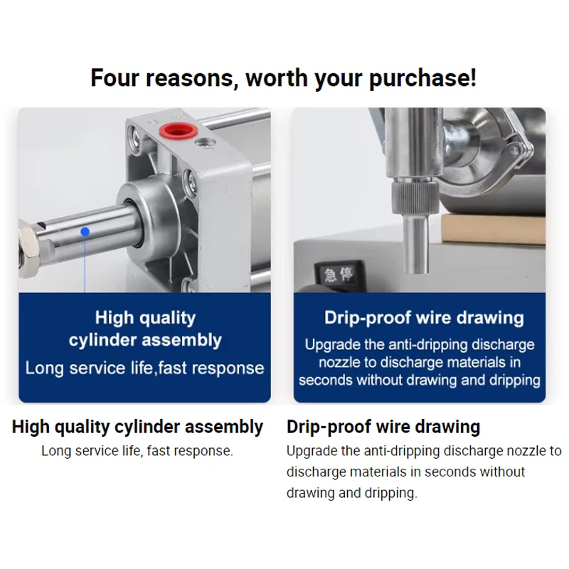 

Пневматическая машина для розлива пастообразных продуктов PBOBP, объемный дозатор для газированных напитков, жидкостей, клея, меда, геля для душа