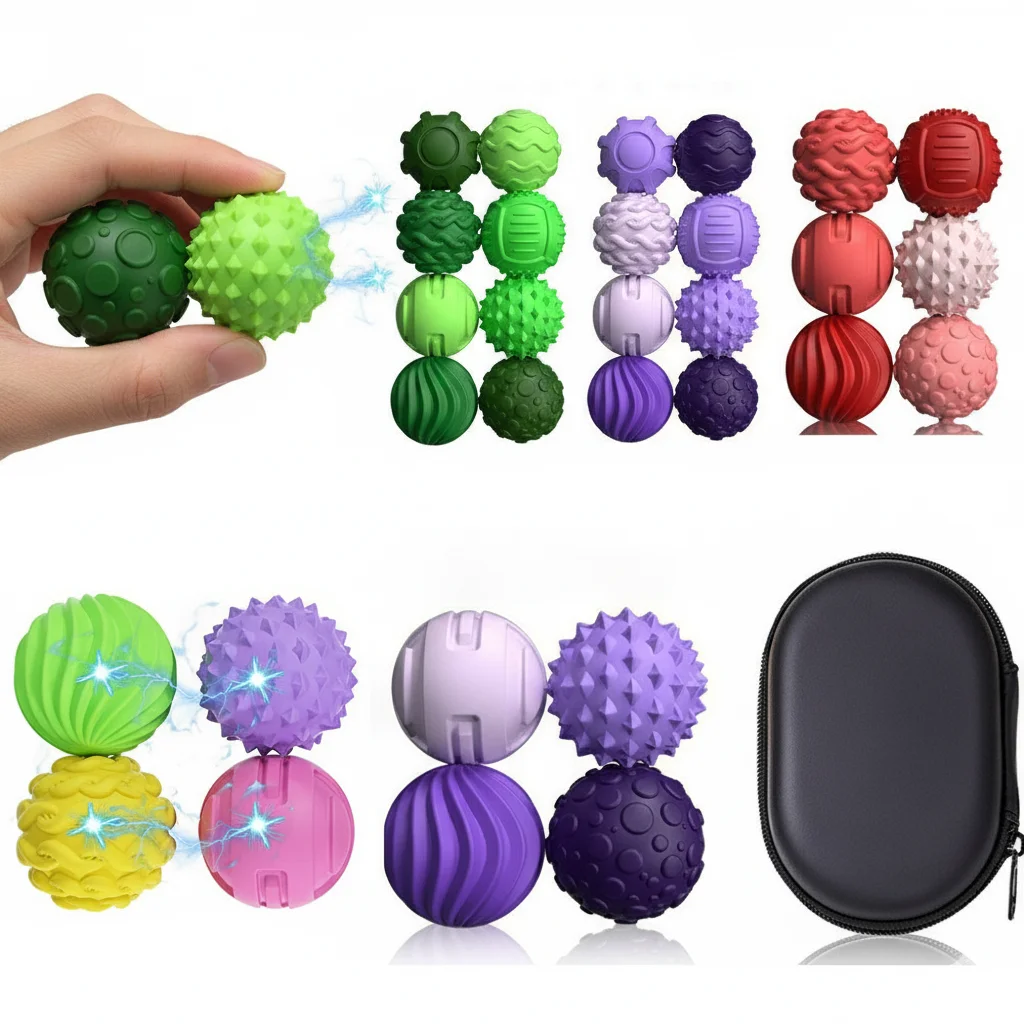 لعبة تململ مغناطيسية كرات سيليكون لتخفيف الضغط المغناطيسي لعبة تململ محمولة من السيليكون للتركيز وتخفيف التوتر والقلق #1