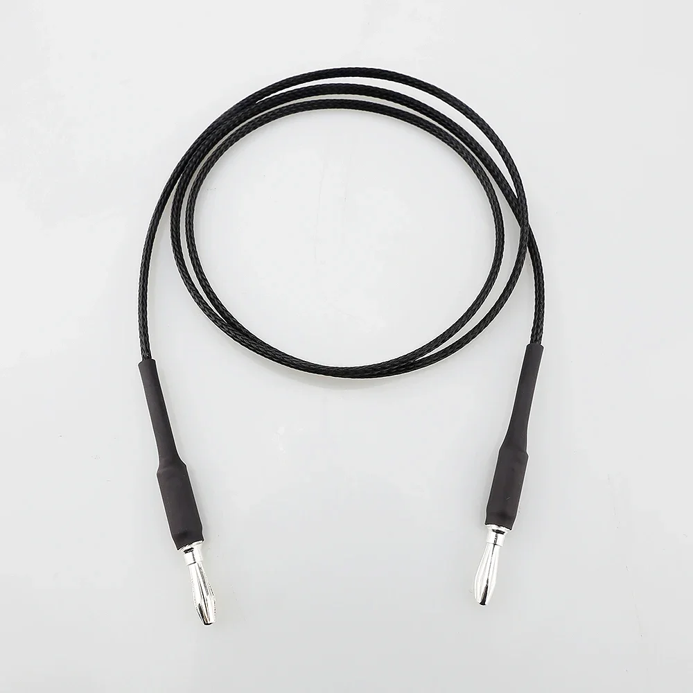HIFI Silver Plated Audio Cable banana to banana/spade Turntable Ground Wire For Realistic MCS Phono Vinyl CD Speaker Amplifier
