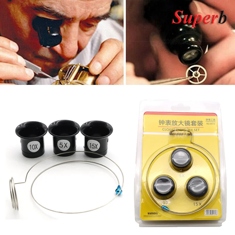 4 Uds herramienta de lupa de reloj lupa de ojo lupa de bucle herramientas de aumento de joyería