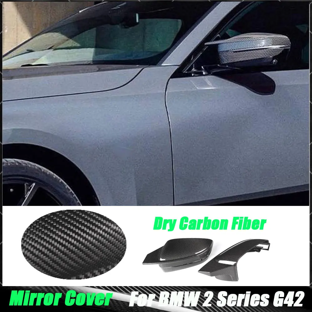 

Dry Carbon Fiber Rear view Mirror Cover Caps For BMW 2 series G42 2020+ Auto Car styling