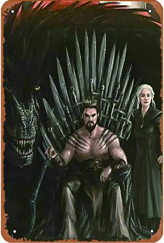 c1,Daenerys With Khal Drogo - табличка с изображением людей, металлическая жестяная вывеска, винтажный ретро настенный декор