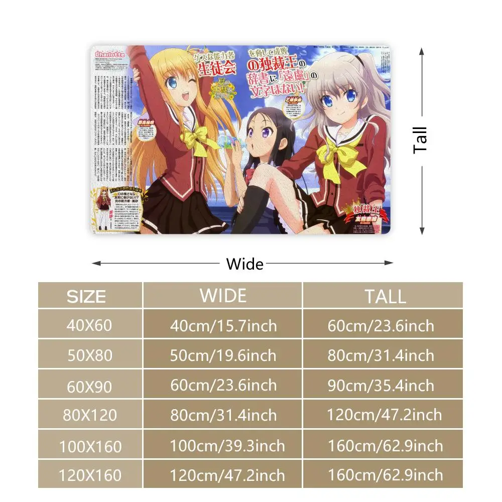 C-Charlottes لطيف مثير أنيمي الكلمة حصيرة لينة سميكة ماصة عدم الانزلاق غرفة نوم غرفة المعيشة سجادة باب ديكور المنزل الفانيلا السجاد #3