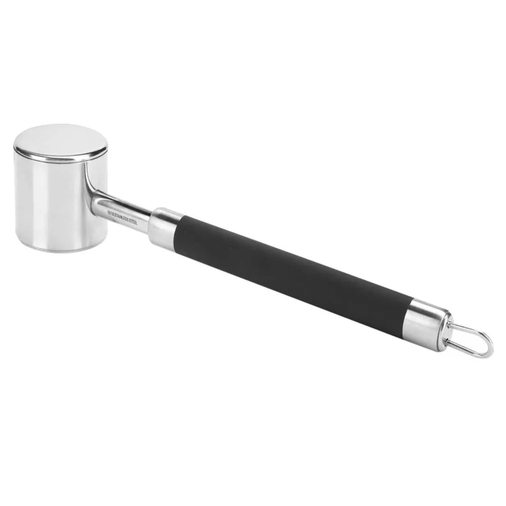 Stainless Steel Meat Tenderizer Flat and Textured Double-Sided Meat Mallet Heavy Duty Multi-functional Steak Hammer Garlic