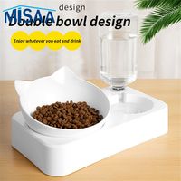 Pet Cat Bowl Pet Drinking Double Bowl Medium-sized Dogs And Cats Pet Bowl Small Automatic Refilling Feeding Bowl