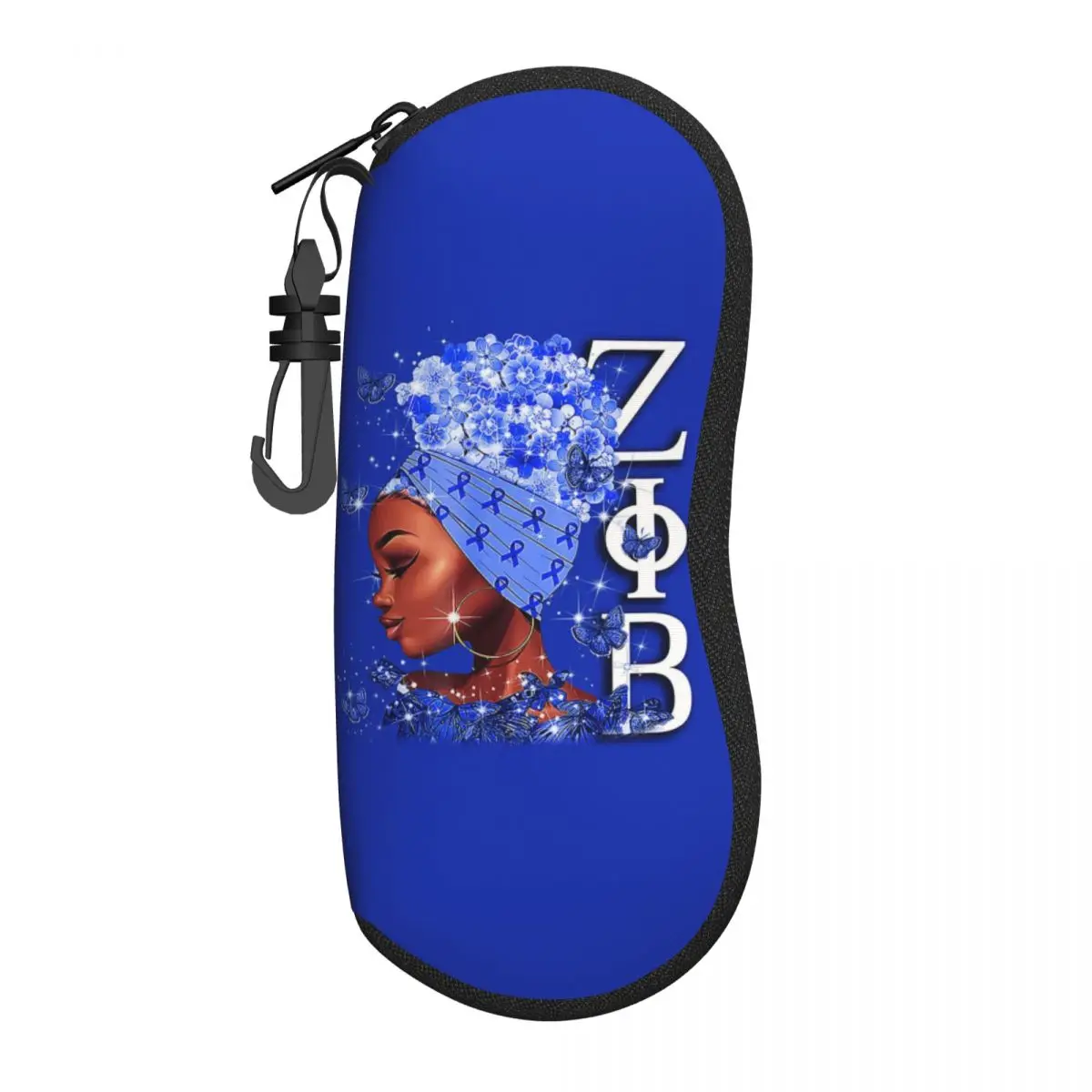 Custom Zeta Phi Beta Woman Eyeglass Glasses Case Women Men Soft ZOB Greek Letter 1920 Sunglasses Protective Pouch