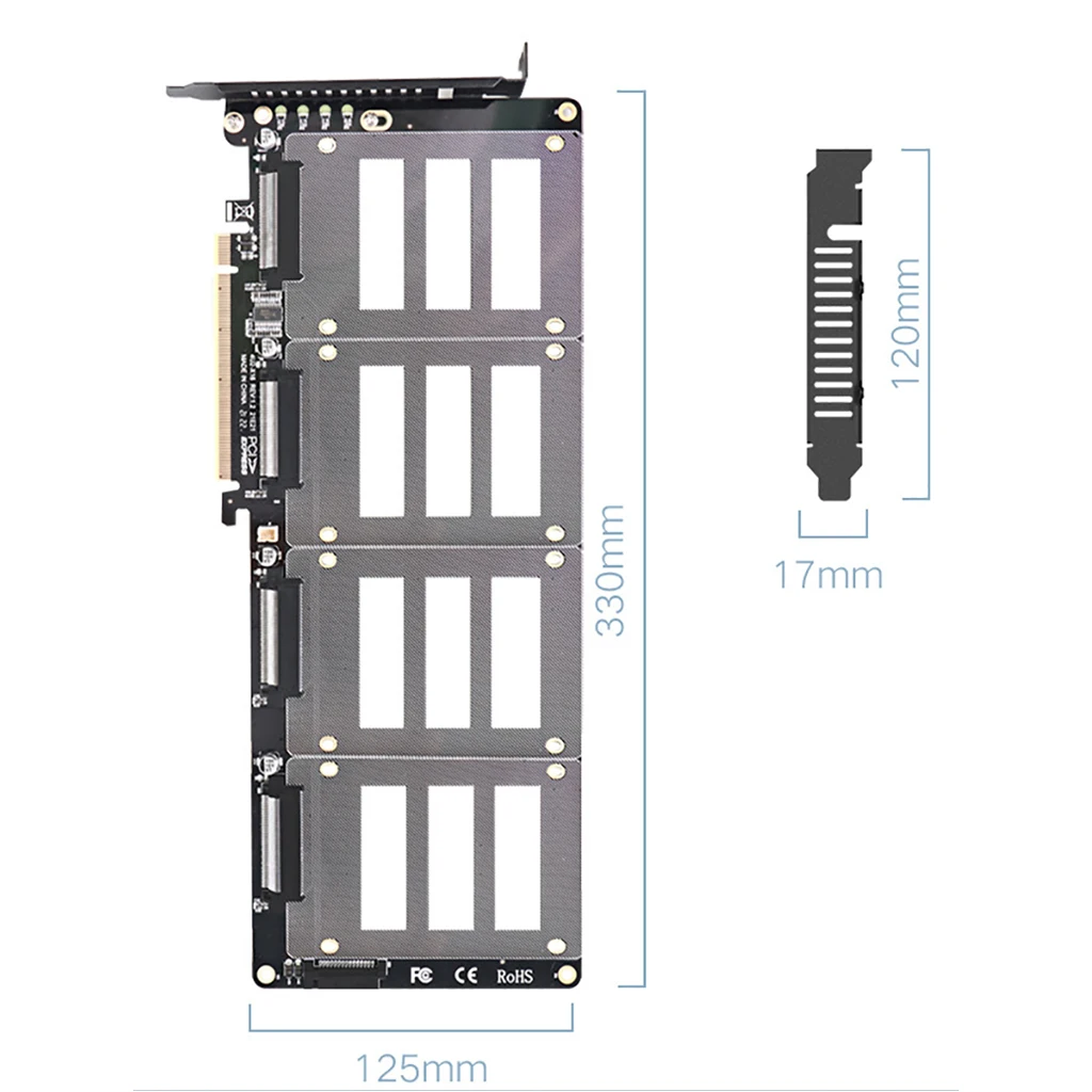 Imagem -06 - Pci-e x8 X16 Disco Duplo U.2 Riser Cartão 2-u2x8 Ssd Pcie 4.0 x8 X16 Adaptador Cartão Taxa 14000 mb s para Windows 10 Linux