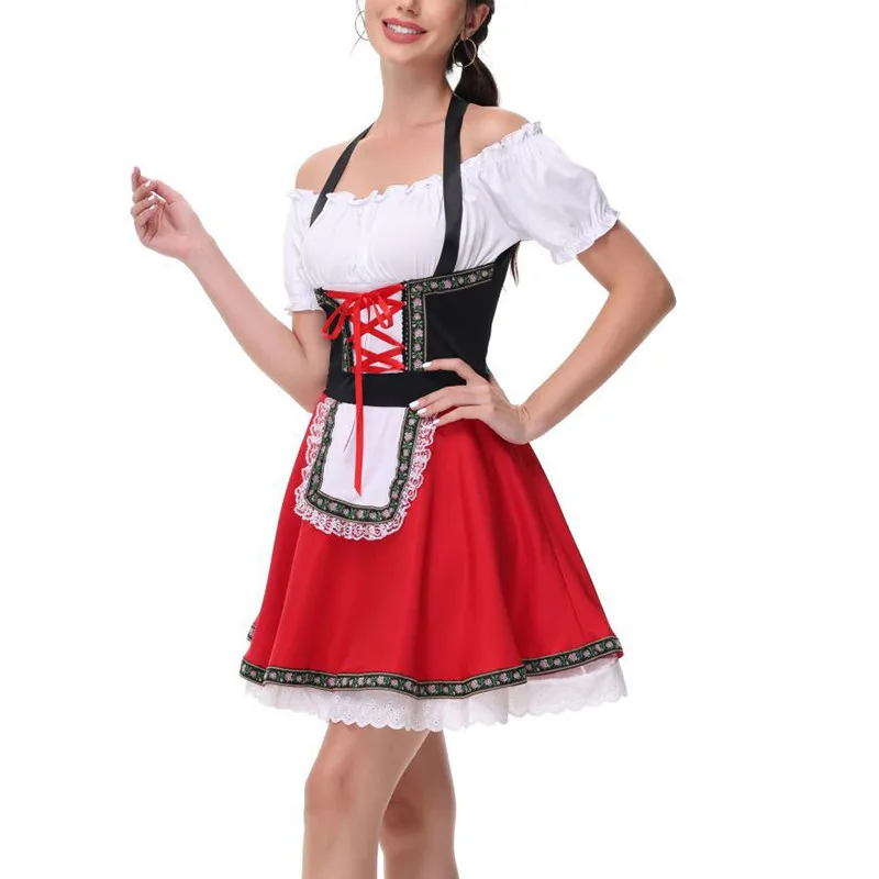 

Sexy Waitress Costume Beer Festival Halloween Maid Stage Performance Clothes Women's Traditional Chinese Costume Stage Outfits