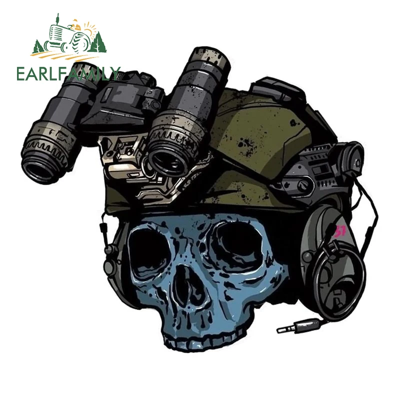 EARLFAMILY-calcomanía militar para coche, calcomanía de Calavera de las fuerzas especiales, calcomanía para ventana, maletero, accesorios para