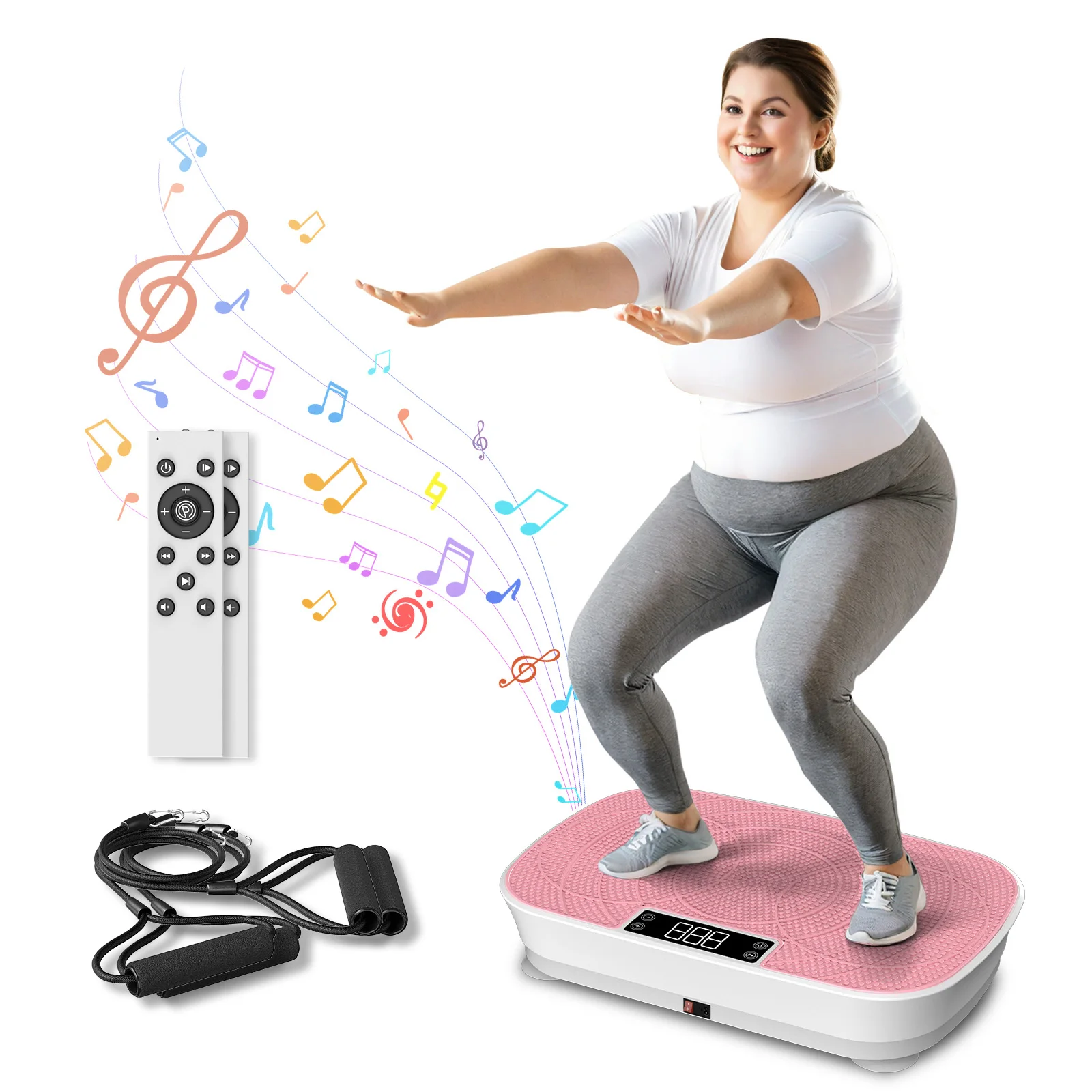 KERDOM Vibration Plate Gym - Music Player Function, 300 lbs Weight Capacity, Vibration Plate Exercise Machine for Heavy People, 99 Speed Levels, Full Body Rocking Vibration Plate for Home Fitness Waver Exercise Machines For Workout