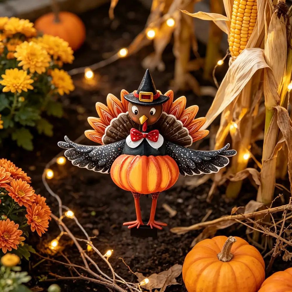 Thanksgiving Garden Stakes Thanksgiving Turkey Garden Stake Hat Pumpkin Lawn Ornament Waterproof Acrylic Yard Sign Outdoor.