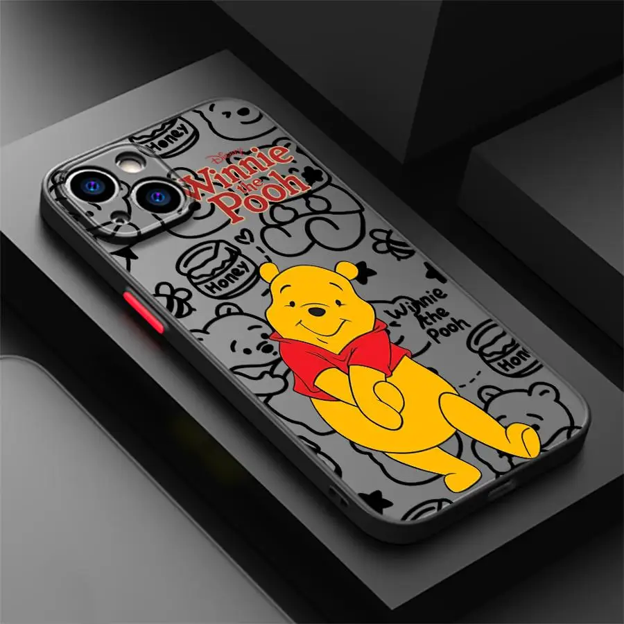 Coque de téléphone Disney Winnie l'Ourson pour iPhone, antichoc 256, coque pour iPhone 16 15 11 12 13 14 Pro Max 16 Plus 12 Mini 7 8 XS 15Pro