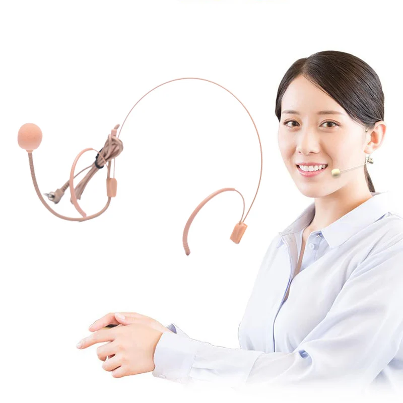 Micrófono de diadema con condensador, transmisor inalámbrico de bolsillo, conector de 3.5 mm