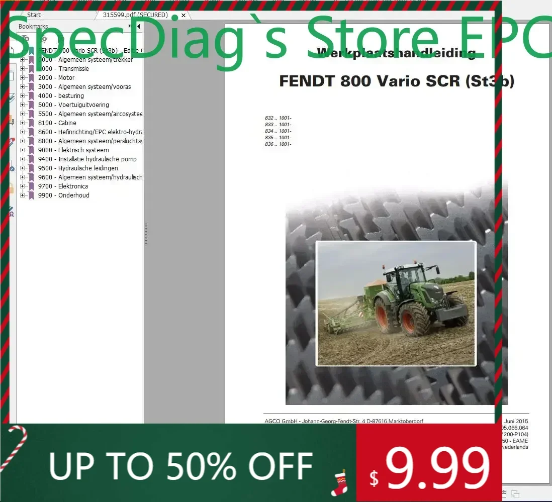 

SpecDiag FENDT ТРАКТОР 15 ГБ PDF-диаграммы, оператор и руководство по мастерской DVD на Нидерландском языке