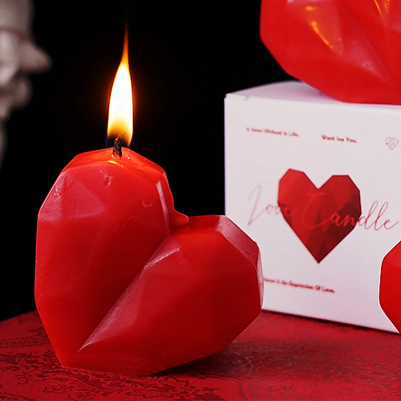 Heart-shaped candle Gifts for Wedding Guests Candela Pink Room Decor Original Gift Ideas Candles Holders Home