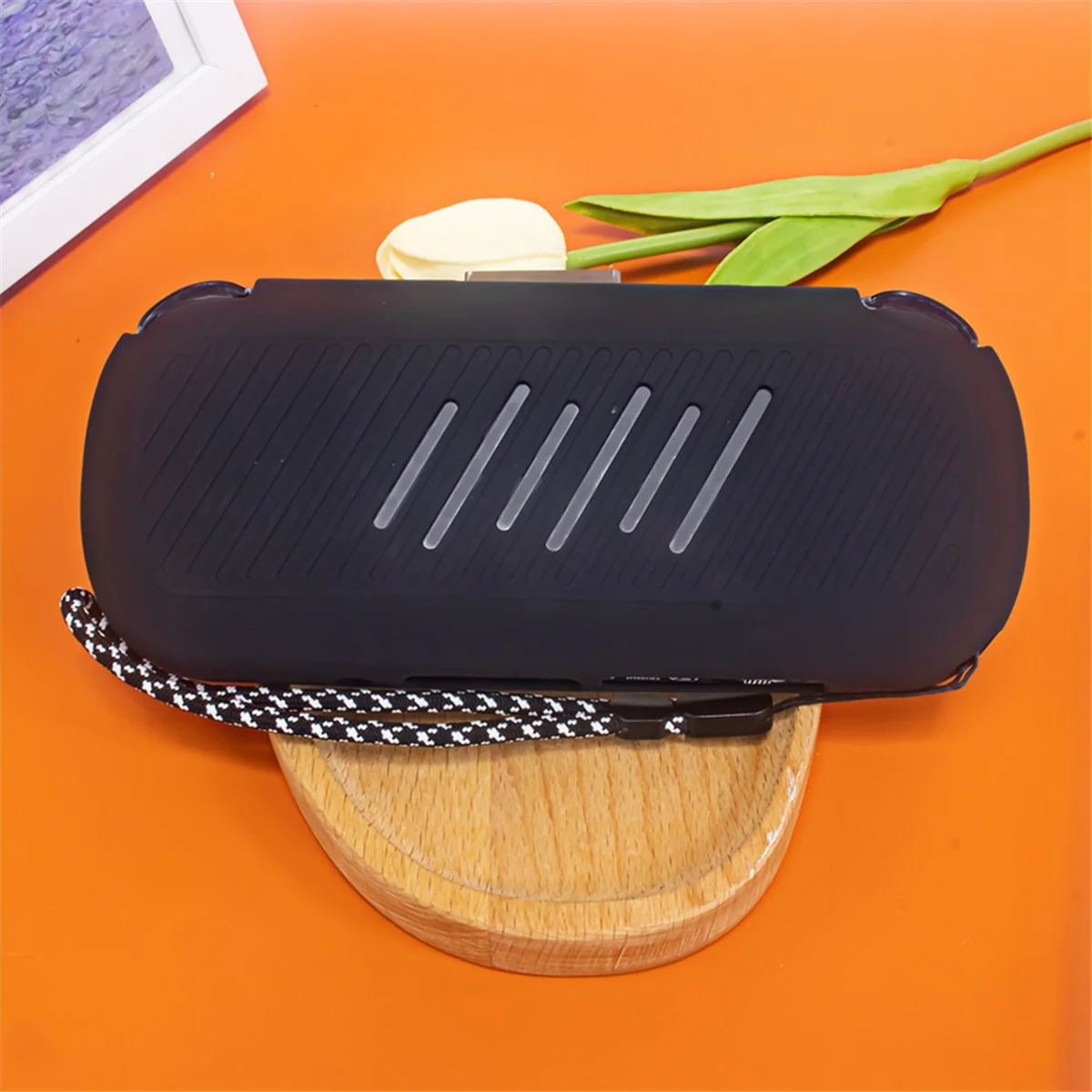 Capa de silicone para console de jogos AU32-Game, capa protetora à prova de quedas e à prova de choque para console de jogos Trimui Smart Pro 5 polegadas preta