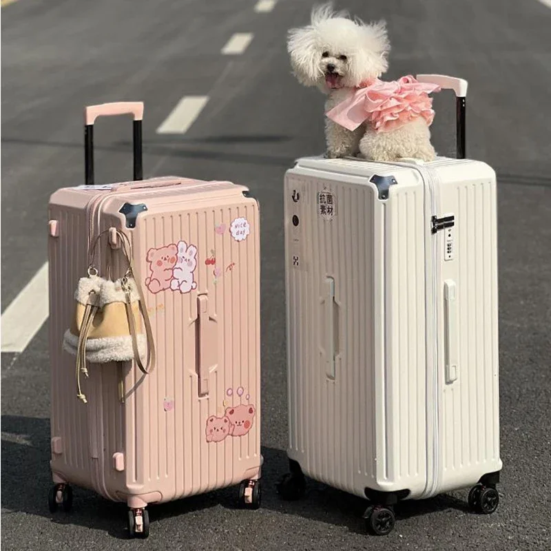 Unisex Rolling Travel Luggage Cabin Holiday Suitcase Set Couples Travel Anti-Fall Password Outing Luggage Case Universal Wheel