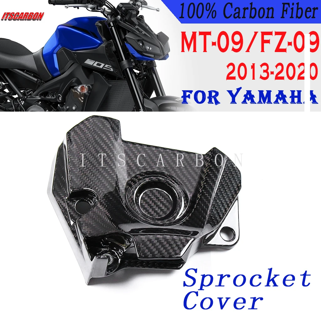 

For YAMAHA MT09 FZ09 2020 2019 2018 - 2013 Motorcycle Accessories Carbon Fiber Engine Sprocket Cover