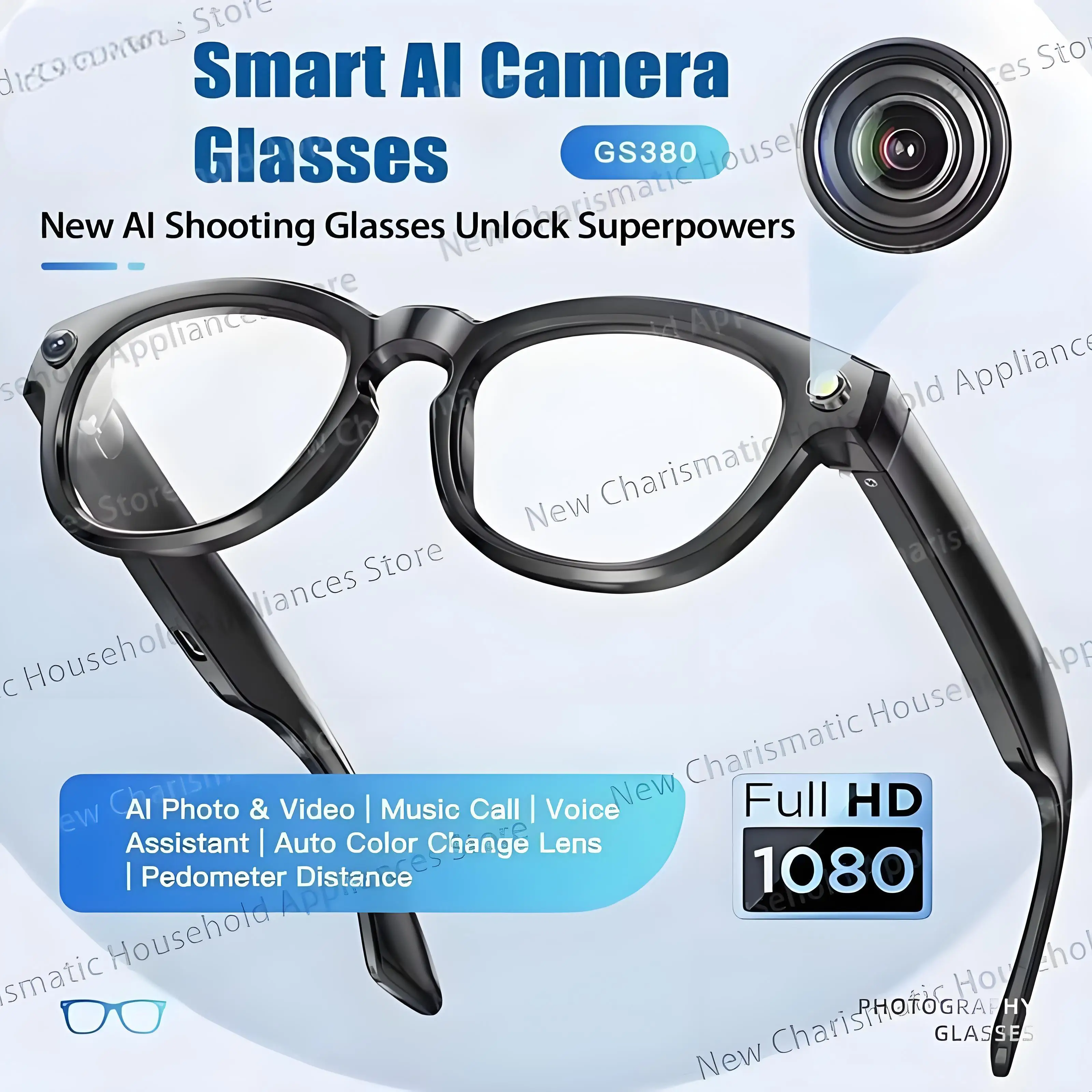 

2026 New Smart Glasses With Camera 200W Pixels Auto Colour Change Lens Bluetooth Glasses Listen to music Shooting Sunglasses