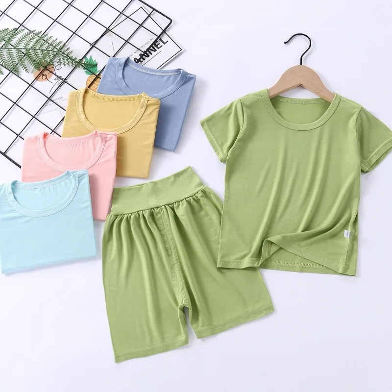 Spring Summer Baby Girls Clothes Pajamas Sets Kids Boy Modal  Homewear Modal Nightwear Children's Indoor Clothing Pijamas Suit