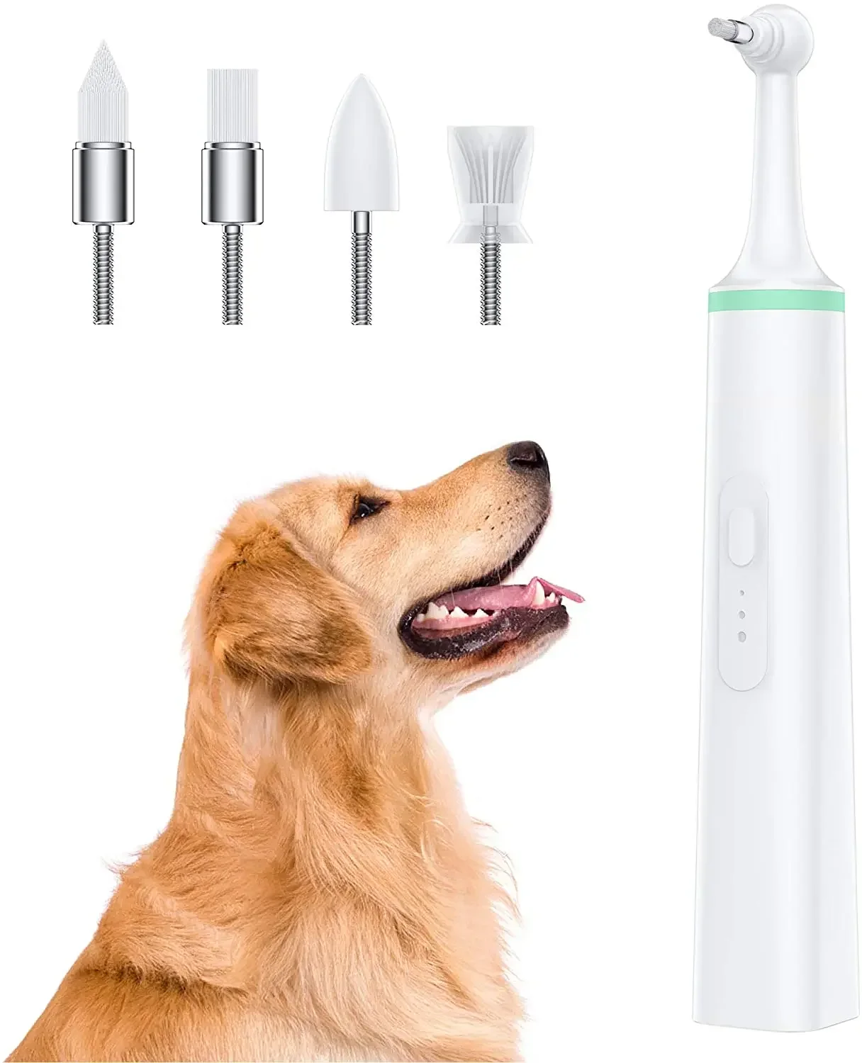 

KLYM-Electric Tooth Brush for Pet, Professional Teeth Polisher, Tartar Cleaner, Calculus, Plaque Stains, 4 Brush