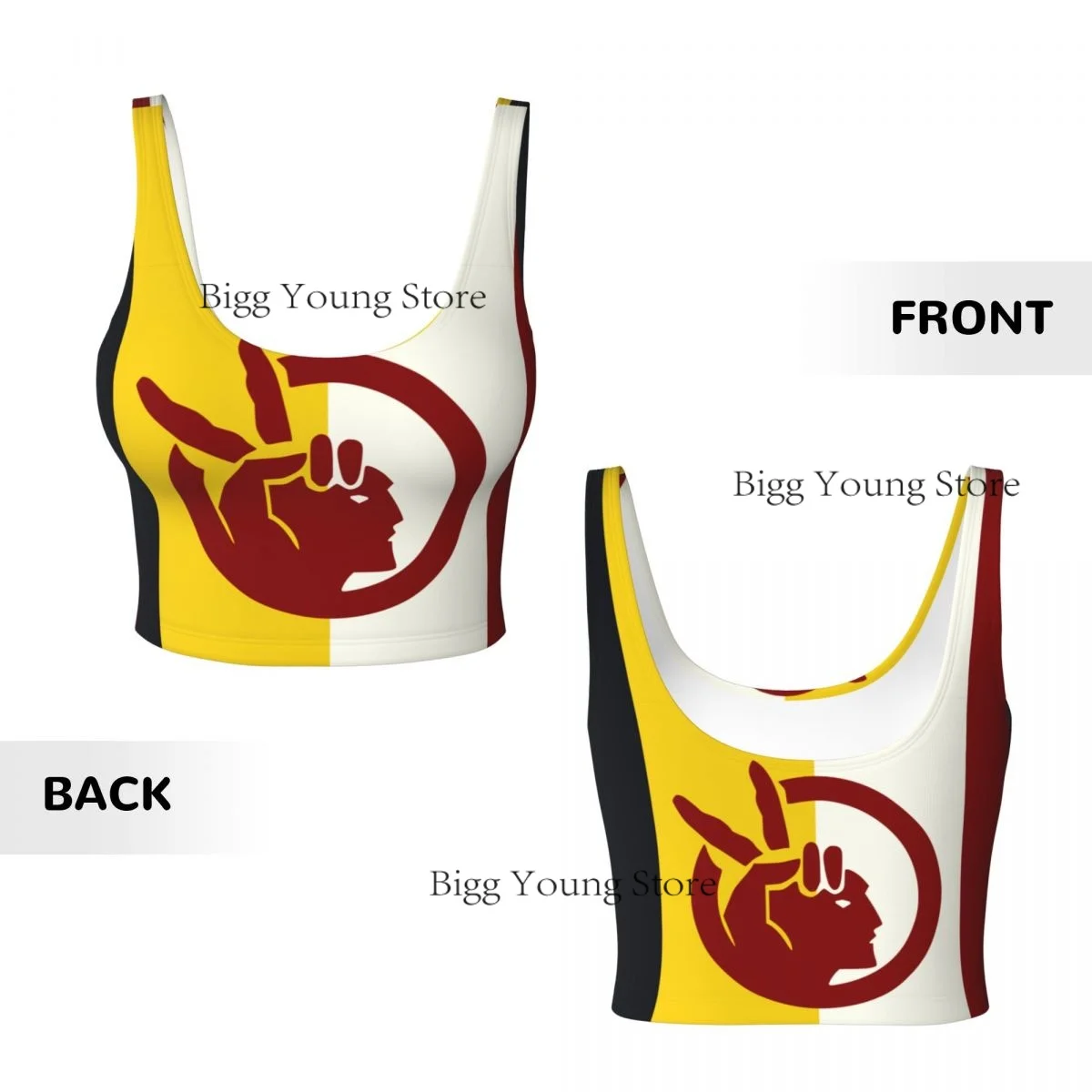 Yoga Vest Women Gym Sports Crop Tops Flag Of The American Indian Streetwear Workout Breathable Tank Top Female