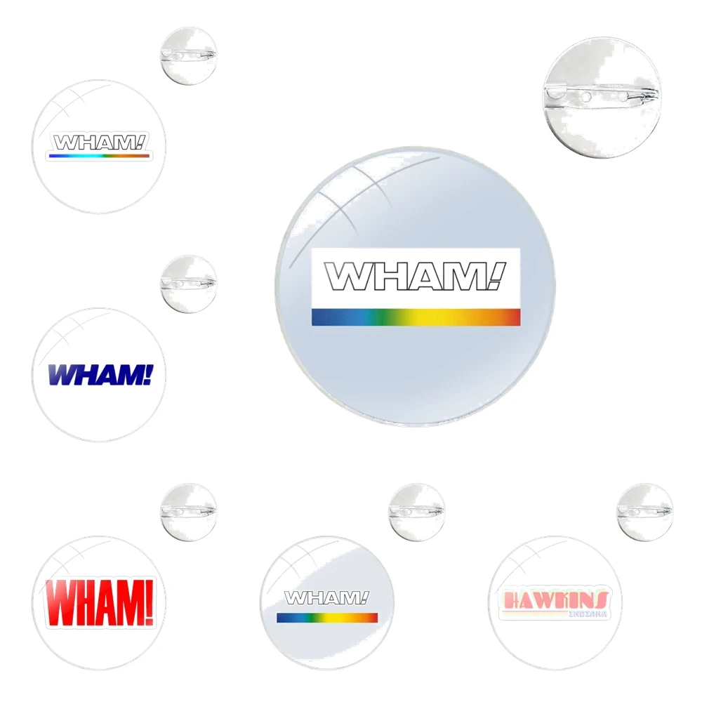 Pins Abzeichen Metall Broschen für Kleidung Rucksack Dekoration Geschenk Wham Regenbogen Logo