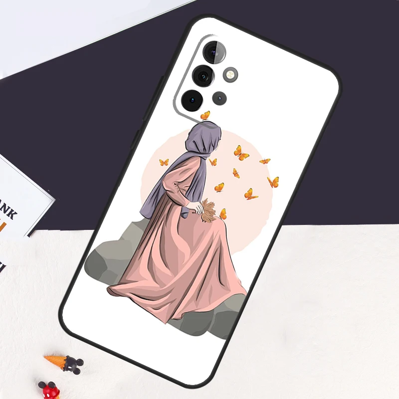 Muslim Islamic Arabic Hijab Gril Case For Samsung Galaxy A54 A34 A14 A52S A12 A22 A32 A52 A50 A51 A71 A13 A53 A33 Cover