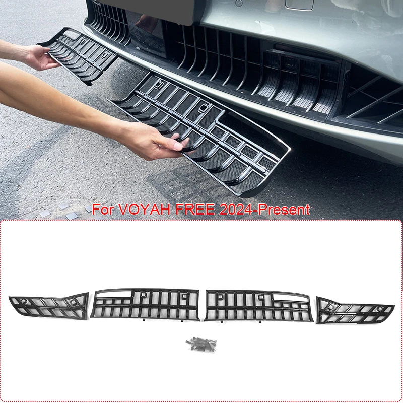Car Replace Front Upper Lower Grille  Buckle Insect Proof Net For VOYAH Free 2024-Present Auto Bumper Center Intake Grille Cover