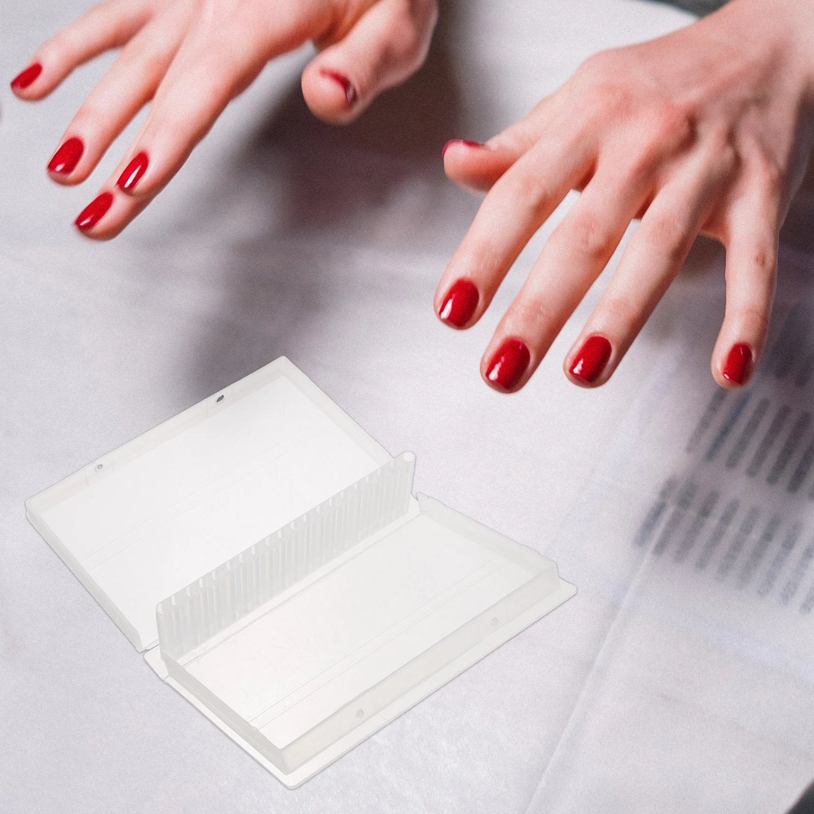 

4pcs Nail Drill Bits Storage Box Transparent Grinding Head ganizer Display Case Salon Home Manicure Polisher Box