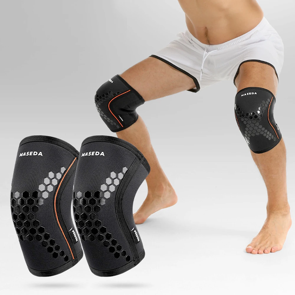 1 Stück 7 mm Neopren-Kniebandagen für Gewichtheben – maximale Unterstützung für Kniebeugen, CrossFit, Knie-Kompressionsbandage für Männer und Frauen – Detail 8