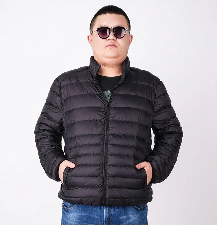 Plus Size 11XL Men's Puffer Jackets 2024 New Autumn Winter Lightweight Packable White Duck Down Fat Casual Coats Feather Parka