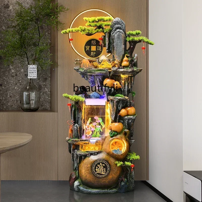 K185 K18 A26 Flowing water rockery ornament living room fountain fish tank entrancewatercurtain wall floor-to-ceiling water land