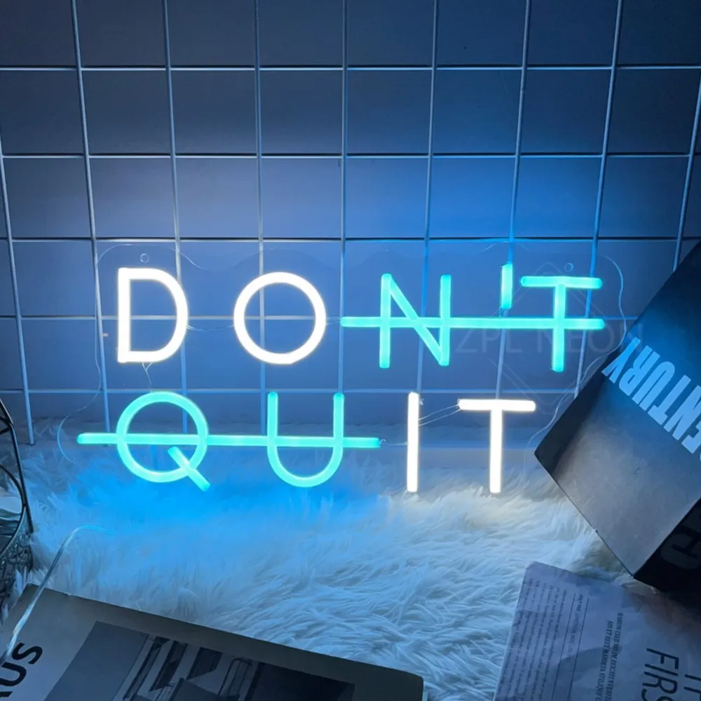 Neon Sign DON'T QUIT DO IT Neon Led Sign Inspirational Quote Game Room Bedroom Decor Wall Art Motivate Neon Light Gym Classroom