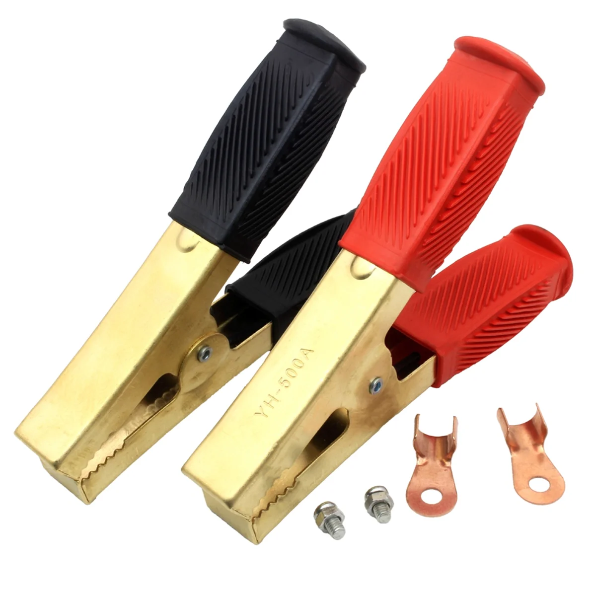 1 Pair Battery Jumper Cable Clamps, Crocodile Clamps, 1000A Pure Brass Cable Wire Clips Suitable for Car Truck Boat