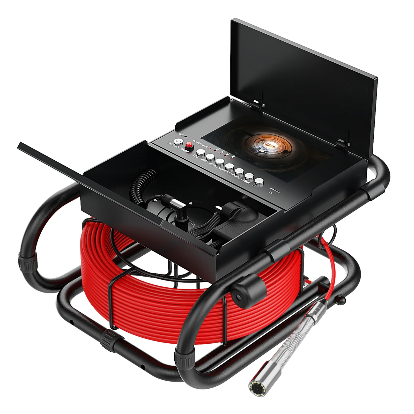 

Sewer Pipe Inspection Camera 23mm Plumbing Cam 7" Screen DVR Recorder 16GB SD Card IP68 30M