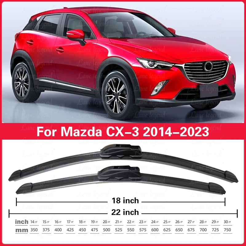 لمازدا CX-3 CX3 2014 - 2023 ممسحة السيارة الجبهة الخلفية ممسحة شفرات الزجاج الأمامي نافذة فرش اكسسوارات السيارات 22 "18" 10"
