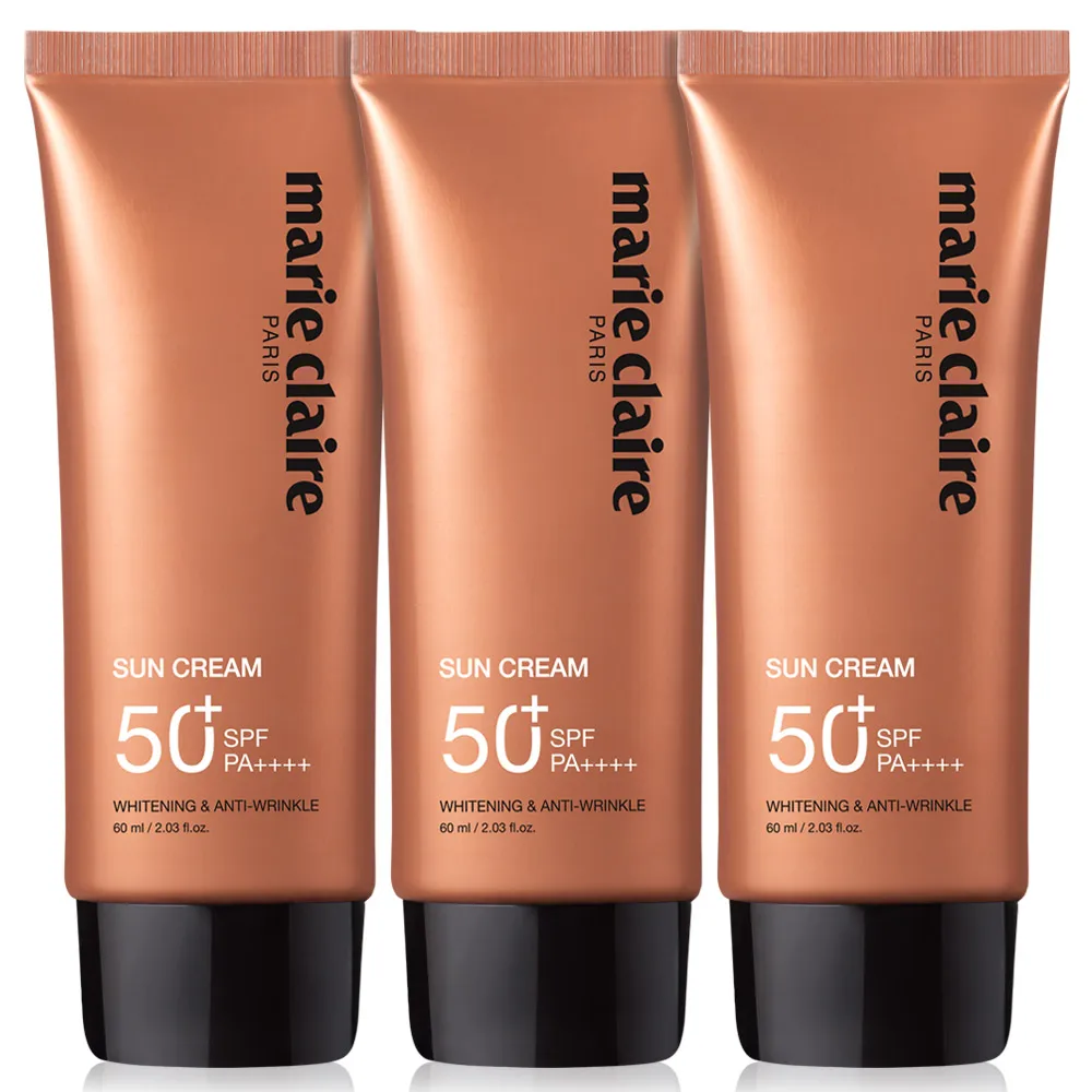 Mari끌레르 Creme Solar Triplo Funcional de Grande Capacidade Creme Solar 60ml 3Pcs Spf50+ Pa++++