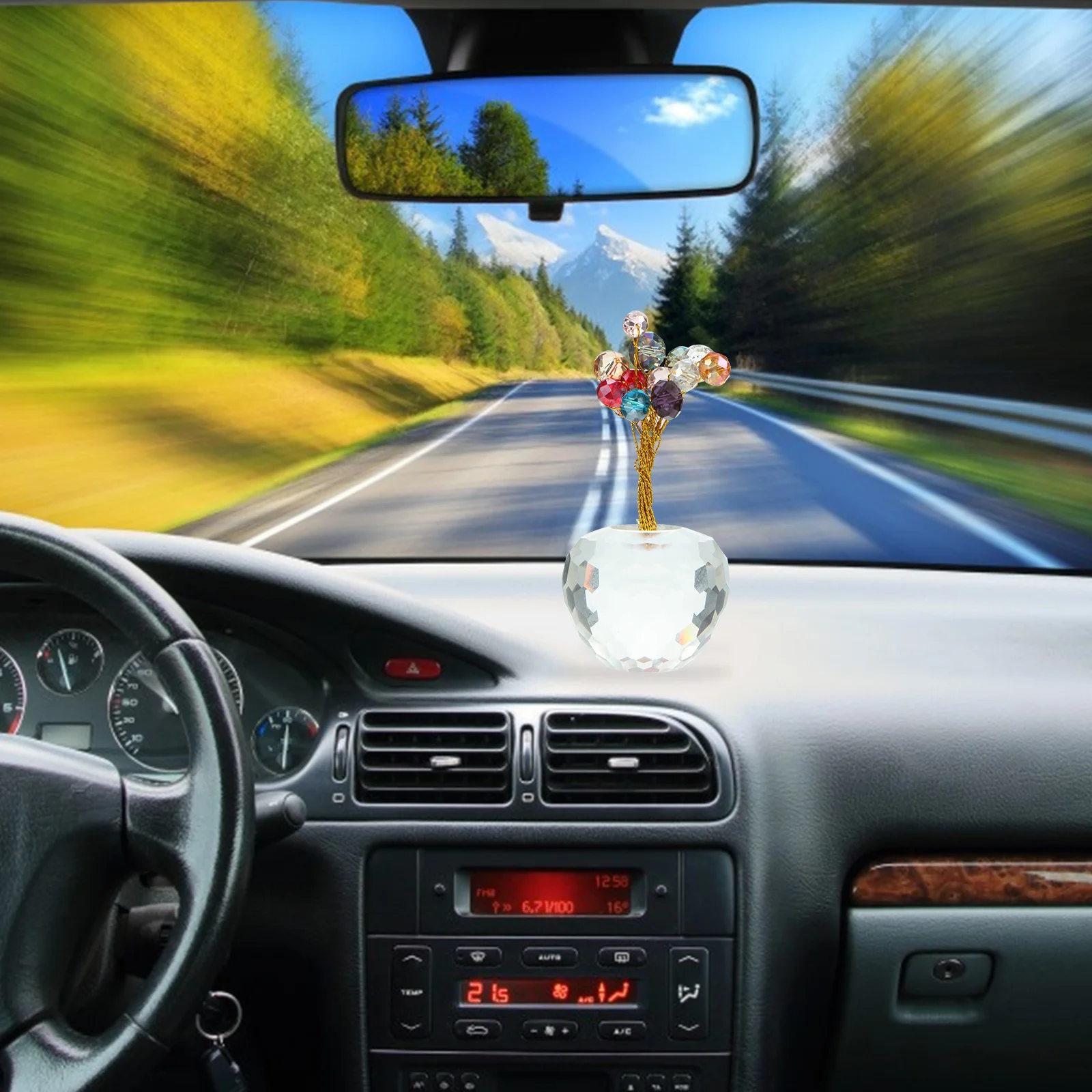 

1Pcs Clear Fortune Fruit Crystal Ornament Car Desktop Dashboard Decoration Exquisite Crafted Home Office Gift